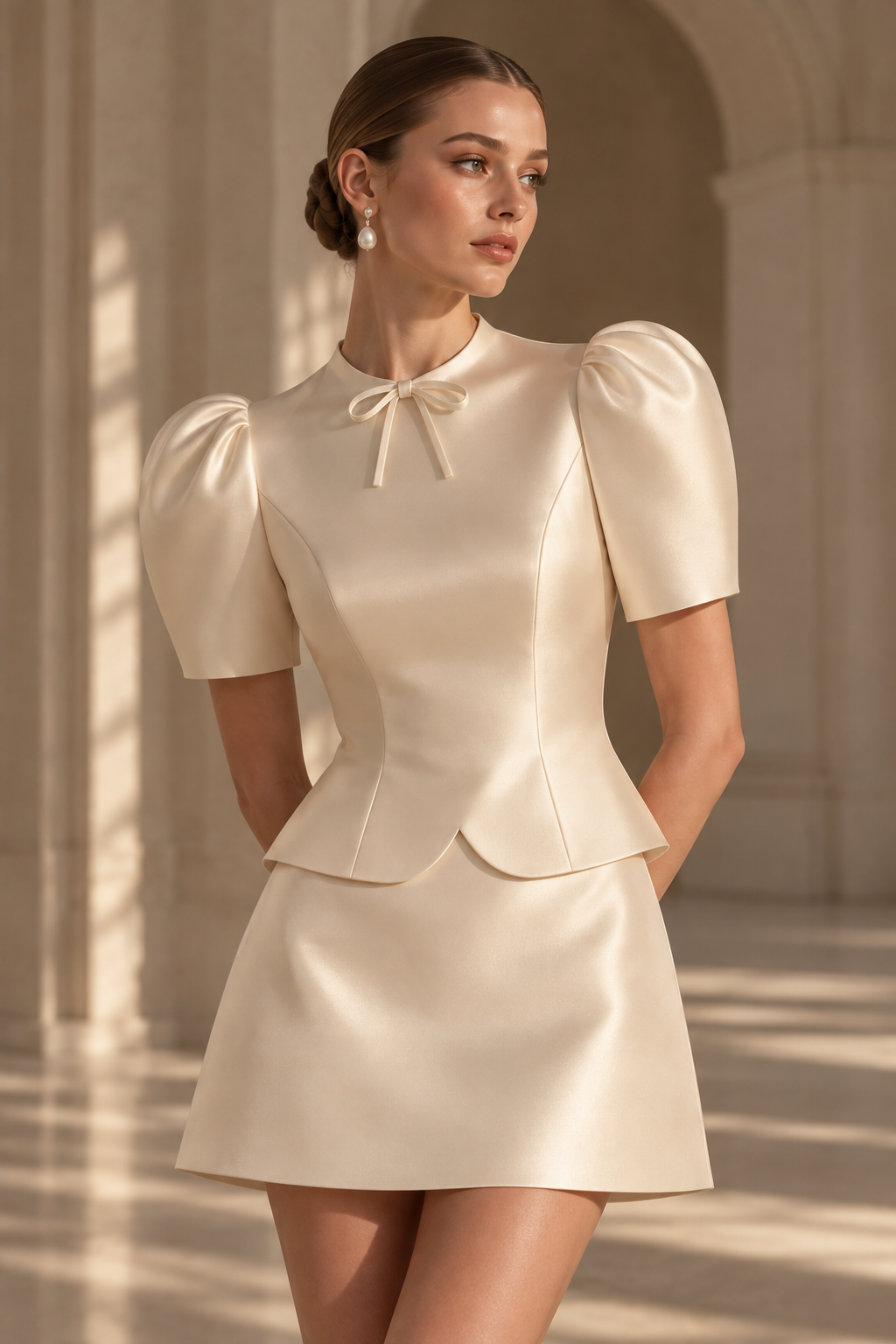 Marilyn — Mikado satin top and skirt set — foto 2 van 4